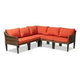 thumbnail image 3 of Baxton Studio Breida Orange Upholstered 6-Piece Woven Rattan Patio Set, 3 of 10