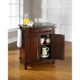 thumbnail image 4 of CAMBRIDGE SOLID BLACK GRANITE TOP PORTABLE KITCHEN ISLAND IN VINTAGE MAHOGANY FINISH, 4 of 5