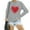 Gray, variant on asdoklhq Womens Casual Love Heart Shirts Women's Fashion Long Sleeve Printed Sweatershirt Loosen Blouse Black 3X