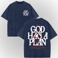 thumbnail image 4 of God Has a Plan Shirt Vintage Christian Graphic Tee Oversized Acid Wash T-Shirt Jeremiah 29:11 Faith Inspired Unisex Cotton Casual Streetwear Gift for Men Women, 4 of 6