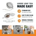 thumbnail image 6 of Tiesta Tea - Stainless Steel Tea Ball Strainer for Loose Leaf Tea, Reusable Infuser with Extra Fine Mesh & Chain, Brews Hot, Iced Tea & Coffee, Small Tea Egg Steeper for One Cup - Holds 1 TBSP of Tea, 6 of 9