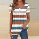thumbnail image 2 of Mujeres de Verano Tops de Manga Corta Impresa Casual Cuello Redondo Plisado Superior 95% Poliéster 5% Spandex, Blusa de Moda para Todas las Estaciones, 2 of 6