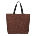 thumbnail image 1 of Balery Dark Brown Glitter Bolsa Tote Estilo Estético con Cremalleras, Bolsa de Hombro, Bolsa de Compras Grande y Plegable, 1 of 8