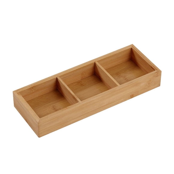 Divided Wooden Tray, Multi Compartments Finely Polished Sushi Plate, Safe Decorate Tools for Hot Pot Restaurants and Sushi Restaurants (Tres rejillas)