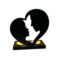 YIMWNYI Black Iron Flower-Shaped Candle Holder for Home Decor, Wedding & Valentine's Day Decoration, Metal Candle Stand