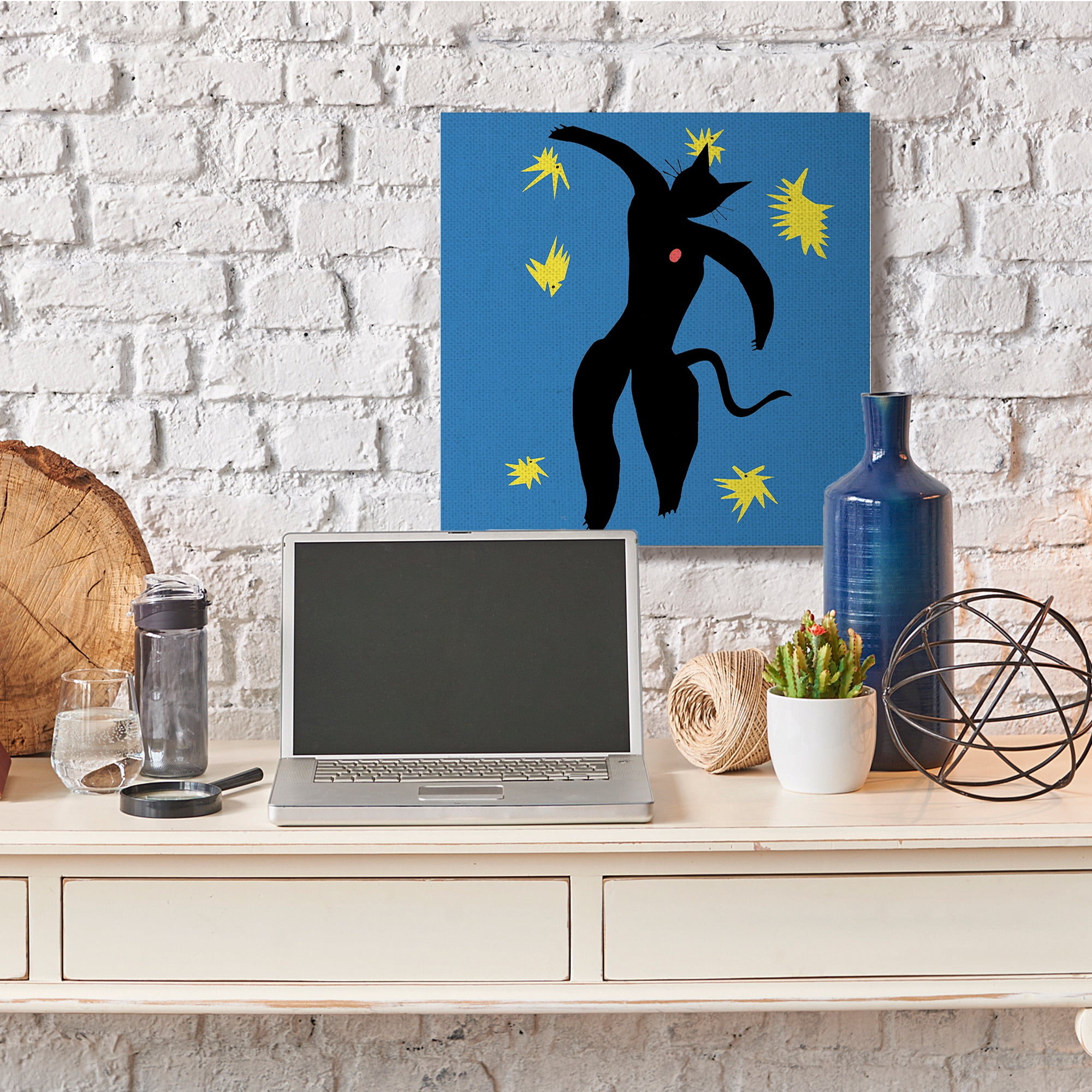Industries Matisse Cat Icarus Classic Parody 36 in x 36 in Painting Canvas Art Print, by Stupell Home Décor