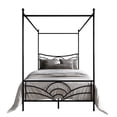 thumbnail image 3 of Home Design Denver Queen Metal Canopy Bed Frame with Arched Headboard, Center Support Leg, Black, Easy Assembly, 3 of 11