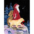 thumbnail image 1 of 28 x 40 In. Santa Claus With Golden Retriever Flag Canvas, House Size, 1 of 1