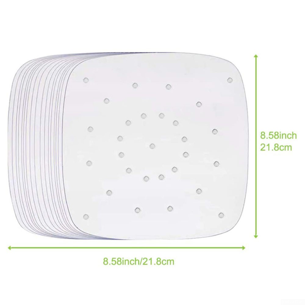 SHUAIGE Air Fryer Pad Paper Baking Paper Steamer Paper 23cm Non-stick Baking Steamer Paper Oil Paper White Round 100 Sheets