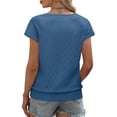 thumbnail image 4 of Blczomt Short Sleeve Tops for Women Blue Blouses Summer Lightweight Womens Shirts Casual,XL, 4 of 6