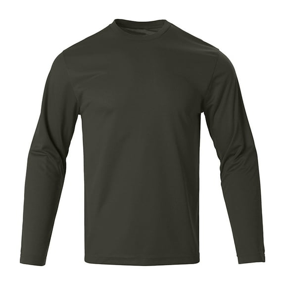 CQONEPT Men's Skinny Comfy Undershitrts Slim Fit Crewneck Long Sleeve Shirts Slim Fit Athletic Pullover Dark Gray L