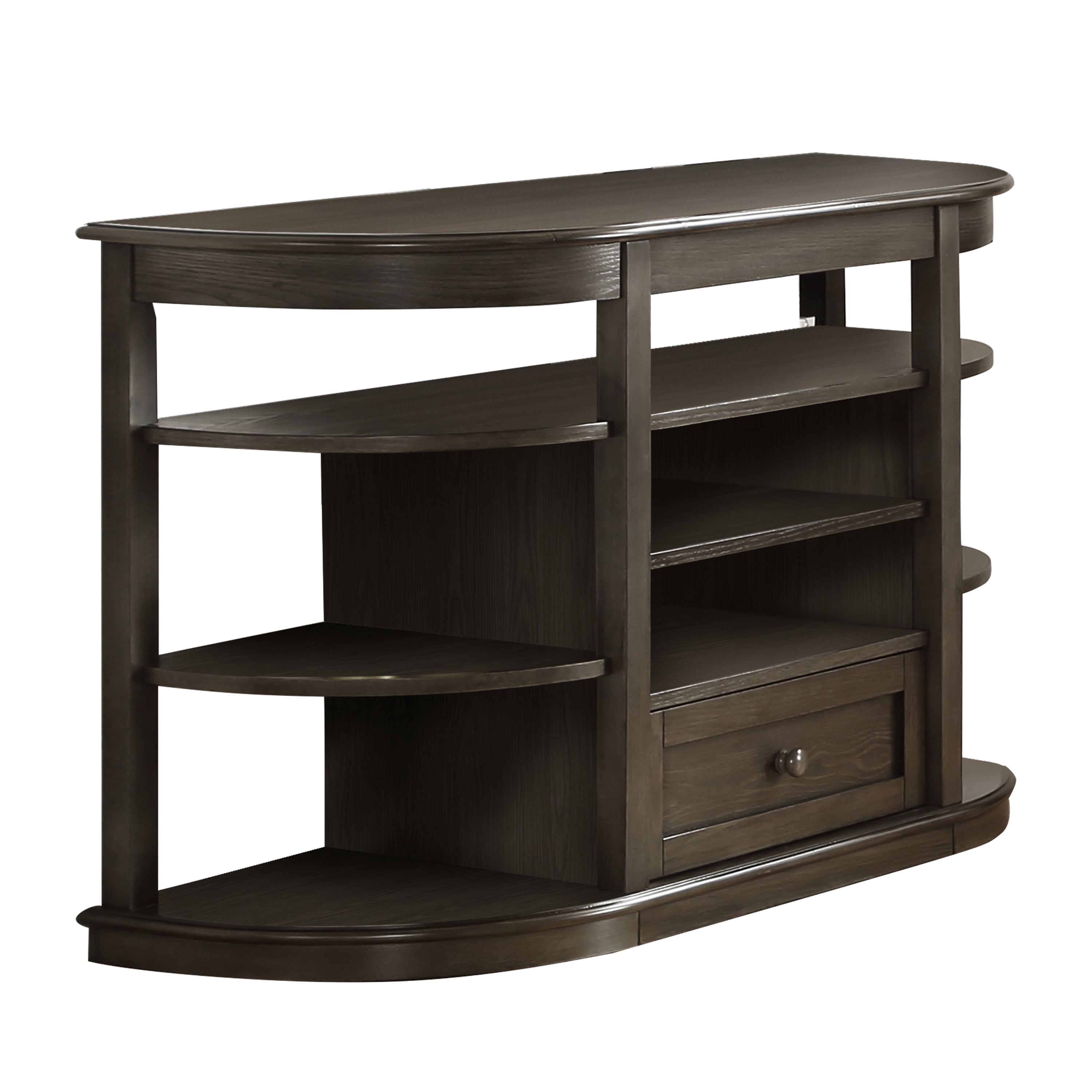 Furniture of America Kelda MDF Console Table with Shelves, Brown