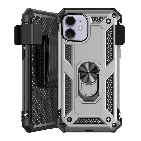 For Apple Iphone 11 Xi6.1 Holster Magnetic Ringstand Clip Cover Case - Silver