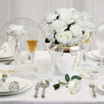 thumbnail image 2 of Mocoosy 12 Pcs Fleurs Artificielles de Roses, Fausses Roses Blanches Réalistes avec Tiges, Bouquet de Fleurs en Soie Simple pour Centres de Table de Mariage, Arrangement, Douche Nuptiale, Fête, Décorations de Table à la Maison, 2 of 6