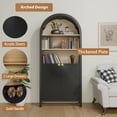 thumbnail image 6 of MIDOQIN 5-Tier Black Arched Bookshelf, 61" Tall Arched Bookcase with Storage Shelves and Door, 6 of 13