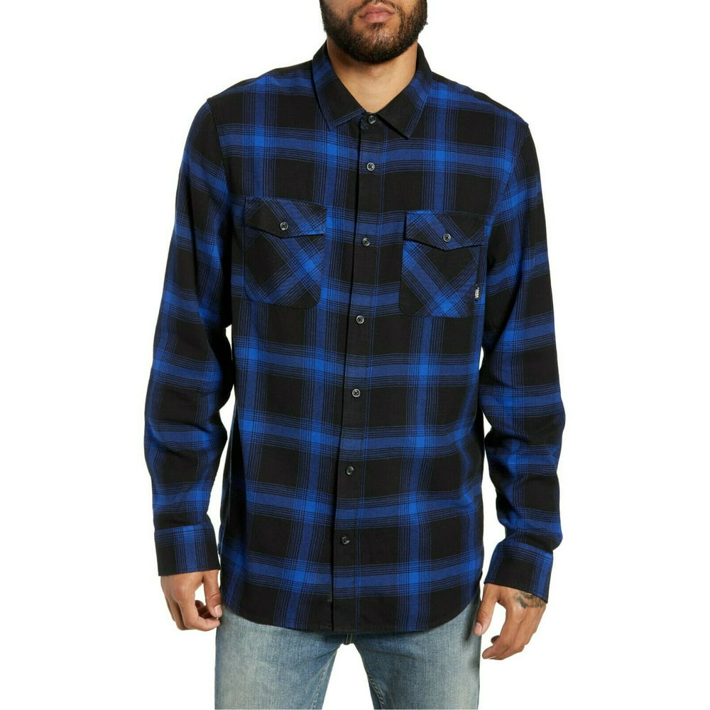 Vans Monterey III Blue/Black Classic Fit Men's Flannel Shirt Size S ...