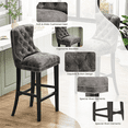 thumbnail image 6 of LinkRomat Counter Height Bar Stools Set of 2, 27''H Velvet Tufted Bar Stools with Back, Upholstered Leisure Style Bar Chairs for Kitchen Island, Dining Room, Pub(Light Grey), 6 of 11