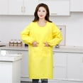 thumbnail image 5 of Women's Long Sleeve Kitchen Apron with Big Pockets for Cooking Baking Cleaning Chef BBQ Grill Workwear Durable Comfortable Adjustable, 5 of 5