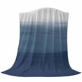 thumbnail image 6 of Navy Blue Ombre Blanket Soft Cozy Warm Throw Blanket for Couch, Plush Fuzzy Flannel Fleece Blankets for Sofa, Modern Abstract Art Texture Bed Blankets Lightweight Gifts for Women, 40"x60", 6 of 9