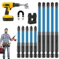 thumbnail image 1 of 10Pcs Screwdriver Bit Set 65/110mm Magnetic Drive Bit Set Cross and Slotted 1/4 Inch Hex Shank Drill Bit Set with Magnetizer for Electric Screwdriver Impact Drill Power Tool, 1 of 11