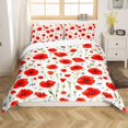 thumbnail image 1 of Poppy Bedding Duvet Cover Set Twin Size Floral Flower Blossom Printed Bedding, 1 of 6