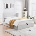 thumbnail image 3 of Zanmintaobo Full Lift up Storage Bed with Wingback Headboard,Hydraulic Linen Upholstered,Metal Frame,No Box Spring Needed,Easy Assembly,Gray-White, 3 of 5