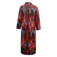 thumbnail image 4 of MAWCLOS Robes Maxi pour Femmes Robe Chemise à Imprimé Floral Kaftan à Revers Manches Longues 8998 Rouge 4TG, 4 of 4