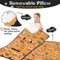 thumbnail image 3 of Hedgehog and Fox Orange Pattern Teens Toddler Nap Mat with Pillow, Sleeping Mat Bag for Preschool Daycare 60"x20", 3 of 6