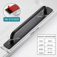 thumbnail image 4 of 2Pcs Adhesive Cabinet Door Handles, Aluminum Alloy Stick on Shower Door Handle, Self Stick Pulls No Drilling for Kitchen Cabinet/Dresser/Drawer/Closet/Sliding Door(210mm,Black), 4 of 6