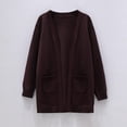 thumbnail image 3 of Girls Loose Pocket Knitted Cardigan Sweater Solid Color Casual Jacket, 3 of 7