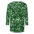 thumbnail image 4 of YueHuiYing Womens Sparkly Sequin Tops 3/4 Sleeve Glitter Party Dressy Blouse,V-Neck Disco Evening Club Concert Shirt, 4 of 5