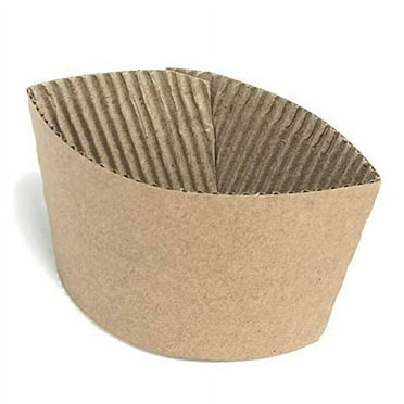 50 Pack Kraft Coffee Cup Sleeves Disposable Corrugated 2.36x4.92 Inch ...