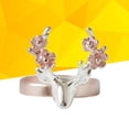 thumbnail image 2 of Anillo de asta de ciervo, anillo de dedo vintage, anillos de oro rosa con flores, regalo de Navidad para mujeres (#7), 2 of 6