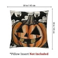 thumbnail image 4 of Heduofu Halloween Pillow Covers Set of 2 Fall Orange Pumpkin Bats Decor Throw Pillows Black White Stripes Autumn Indoor Outdoor Farmhouse Decorative Pillowcases for Couch Bed Sofa 22x22in, 4 of 7