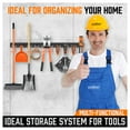 thumbnail image 7 of HORUSDY 64 inch Adjustable Storage System Wall Mount Tool Organizer Hangers Mop Broom Holder Shovel Rake, 7 of 7