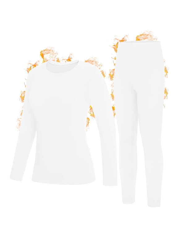 Thermal Underwear Sets for Women, Long Johns Fleece Lined Top & Bottom, Warm Skiing Base Layer Cold Weather Winter