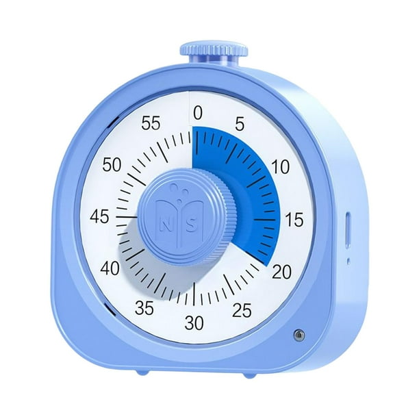 Temporizador visual de 60 minutos para hornear con alarma y luz indicadora para la gestión del tiempo. Azul