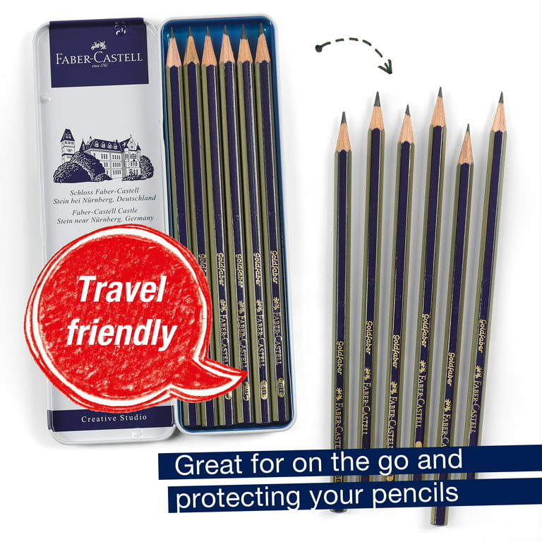 Faber-Castell 6 CT Goldfaber Graphite Pencil Tin - Adult Pencil Set  (Beginners to Experts) 