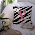 thumbnail image 3 of Letter X Initial  Zebra Stripe and Pink Fabric Decorative Pillow, 3 of 4
