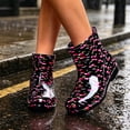 thumbnail image 4 of XUNKUSGA Womens Rain Boots Waterproof Anti-Slip Ankle Rain Boots Fashion Polka Dot Pull On Short Rain Boots for Daily Rainy Wear,8.5, 4 of 7