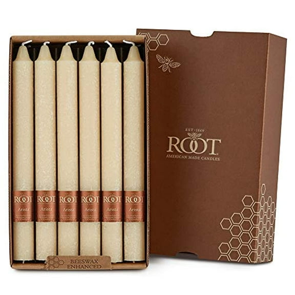 ROOT Candles Unscented Timberlineâ„¢ Arista Taper Candles, 9-Inch Tall, Box of 12, Color: Buttercream