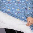 thumbnail image 3 of Oversized Wearable Blanket Hoodie,Blue Cartoon Unicorn Rainbow Cloud Pattern Sherpa Blanket Hoodie with Super Pockets,Super Warm Fuzzy Pullover for Women & Men, 3 of 6