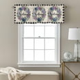 thumbnail image 3 of Vintage Purple Flower Valance Curtain Blue Hydrangea Green Leaf Welcome Striped Window Valances Rod Pocket Short Curtains Window Treatments for Kitchen Bedroom Bathroom Laundry 56" x 16", 3 of 9