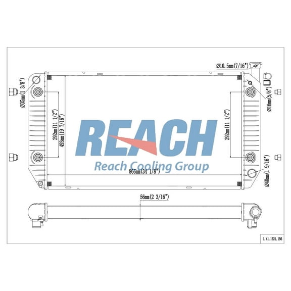 REACH 41-1521 Radiator for C/K Series PICKUP/SUBURBAN 94-00, Automotive Radiator Replacement Part
