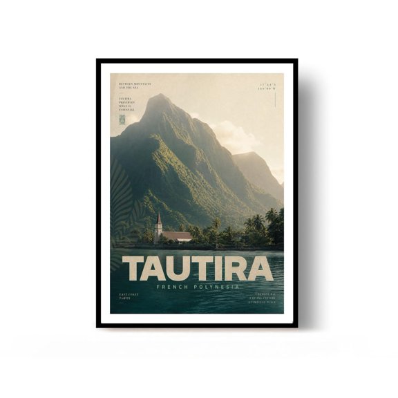 Tautira Travel Print French Polynesia Wall Decor