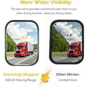 Jeep Side Mirrors Door Off, 8.2 Diagonal Wide Viewing Jeep Mirror, Jeep JK JL CJ YJ Mirrors&Unlimited, Anti-Shake, Wider View Easy-Install Rectangular Door Hinge Mirrors