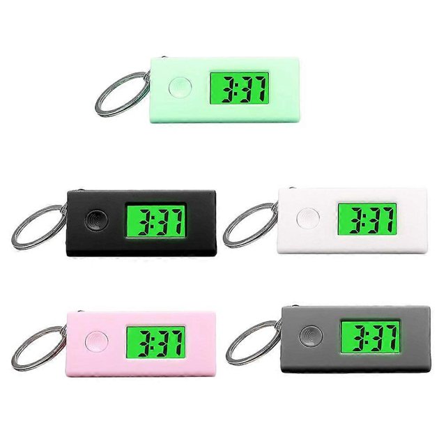 5 Pcs Keychain Watches Portable Key Ring Digital Watches Luminous Hanging Watch