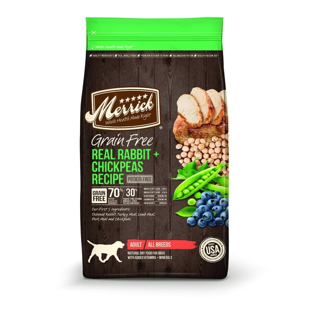 Merrick GrainFree Real Rabbit & Chickpeas Recipe Dog Food, 12 Lb