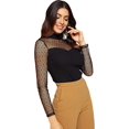 thumbnail image 1 of Top de malla transparente de manga larga para mujer Punto Negro CH Punto Negro CH Xishao ropa, 1 of 2