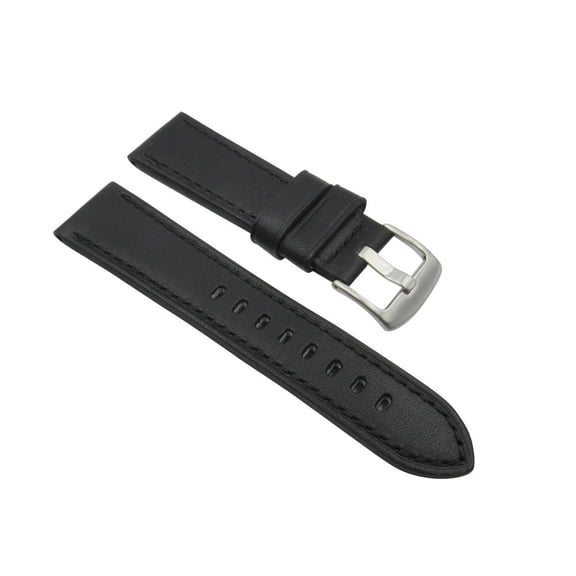 Handmade Horween USA Black Leather 20mm Watch Strap